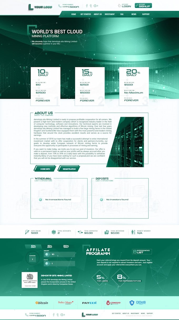 create your any investment website