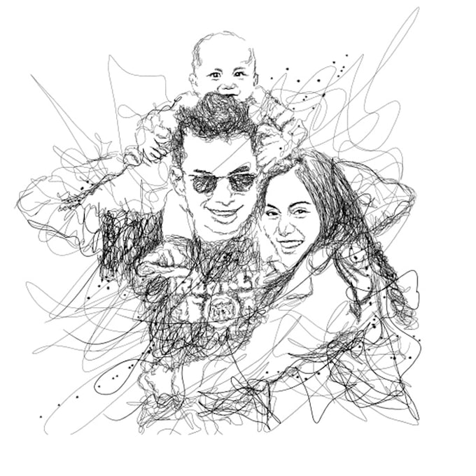scribble character of your portrait