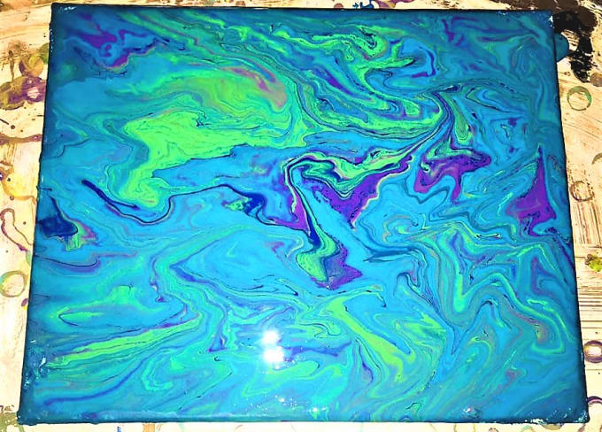 Hand Make A Custom Made Paint Pour Canvas By Lindseymurphy84