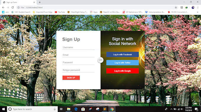 create stunning sign up form in html css