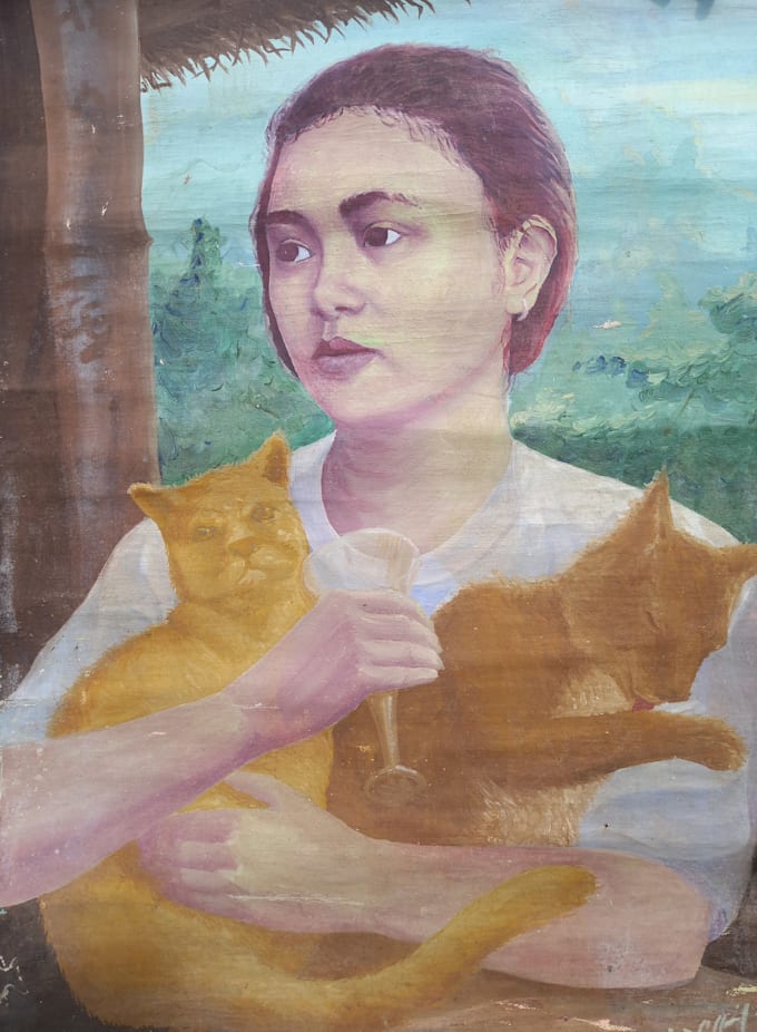 paint portrait, landscape with acrylic and oil on canvas