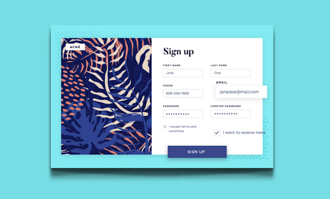 create responsive HTML form, web form
