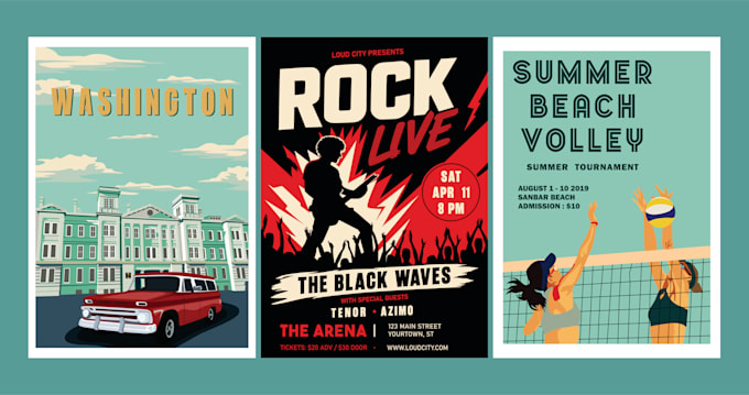 make a vintage or retro poster with an amazing design