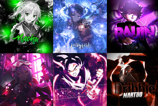 design and edit anime youtube logo or gaming style
