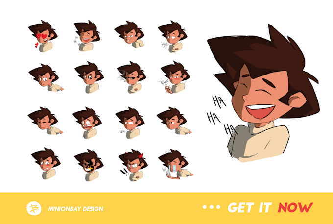 design awesome animals, human emoticon, stickers, mascot