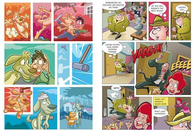 create delightful cartoony comic pages