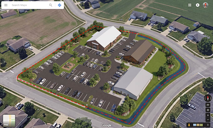 create a 3d site plan and rendering from google maps
