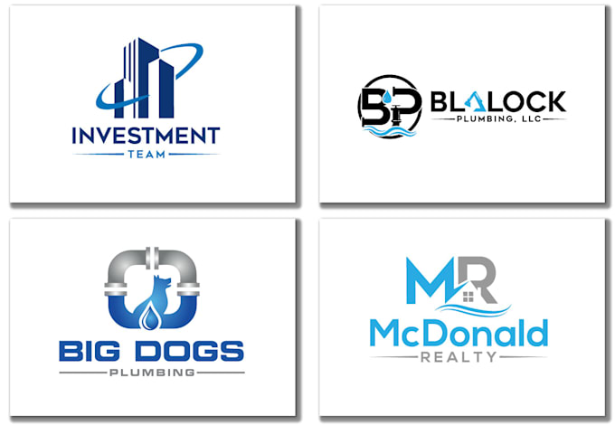 design real estate mortgage plumbing and construction logo