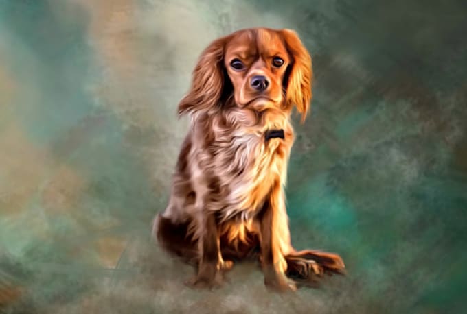 draw a pet potrait in digital oil painting