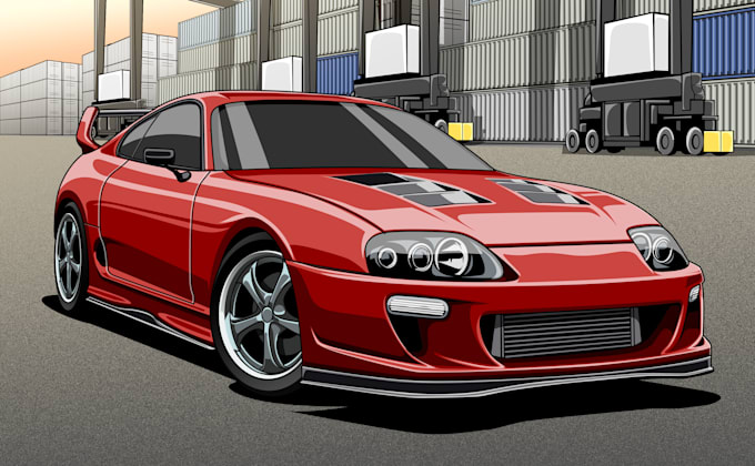 make detailed design car vector illustration in 3 days
