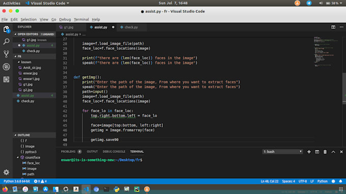 Tech you to perform face recognition with python library by Eswargog ...
