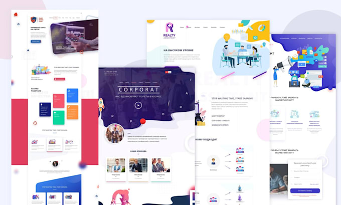 design website UI UX and landing page in figma