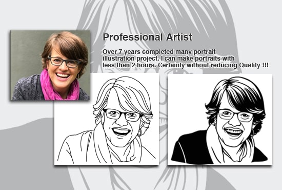 draw your photo into a minimalist portrait cartoon