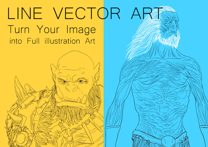 create vector line art illustrations of your photo or character