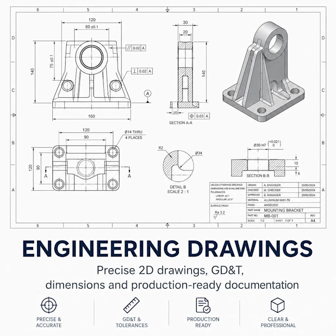 cad model and engineering drawings
