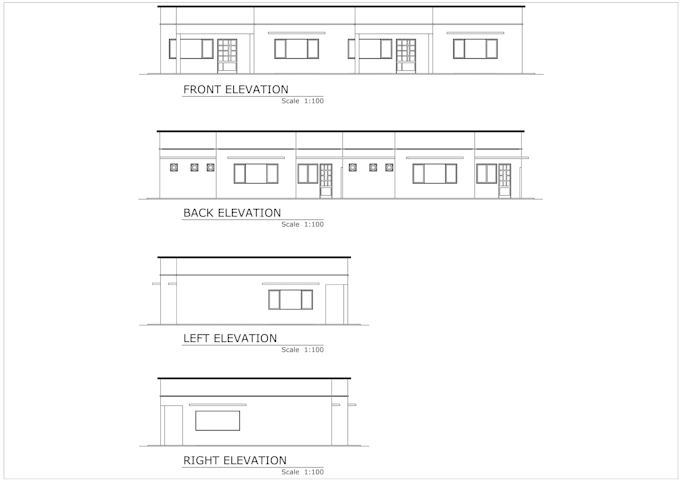design elevation plans for house plans or 2d floor plans in autocad