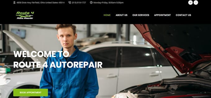 create a car service and detailing website with booking