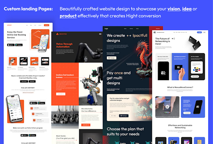 do modern website design, landing page UI UX in PSD or figma