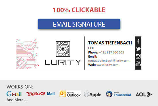 create a professional clickable HTML email signature