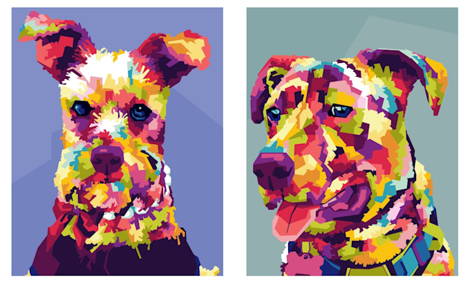 draw a photo of your pet in wpap pop art in less than 1 day