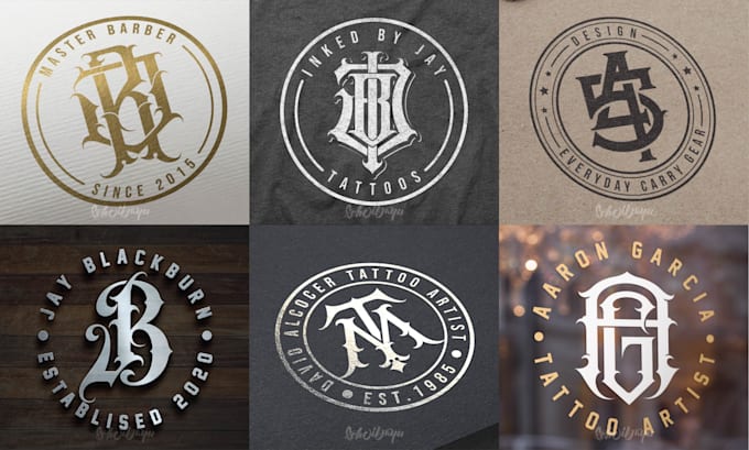 do initial monogram design for tshirt, hat, hoodie, sticker