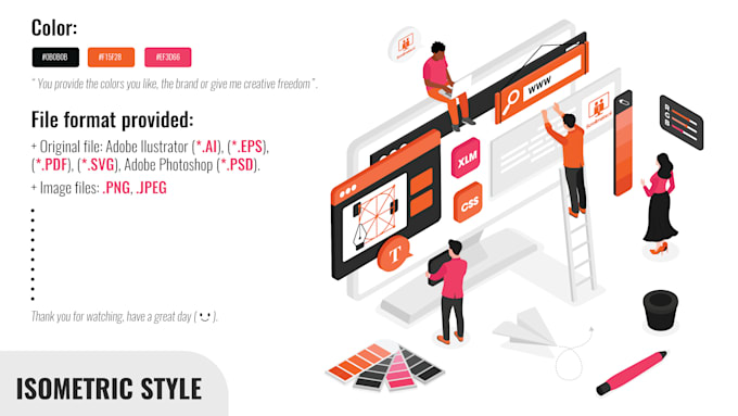 create high quality isometric vector illustration