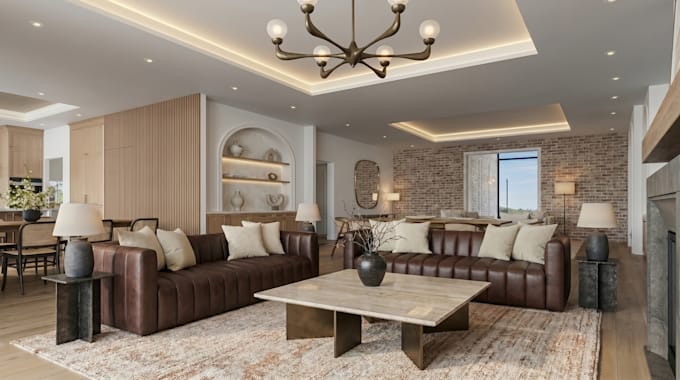 create realistic exterior or interior design render