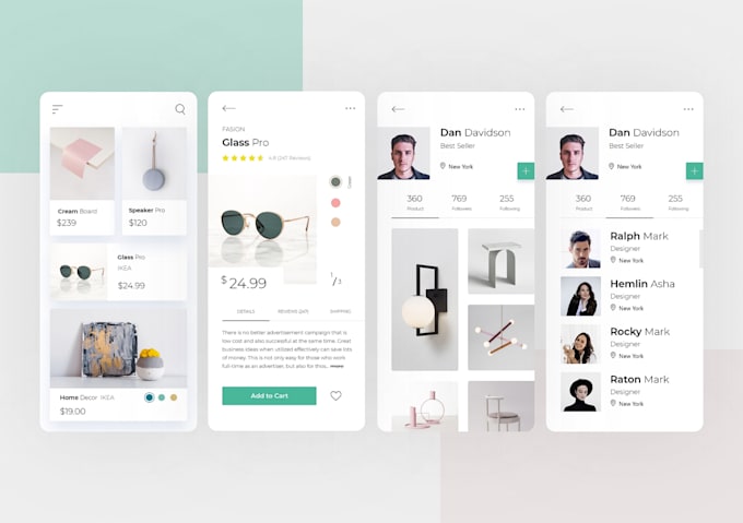 design modern and responsive mobile app UI in figma