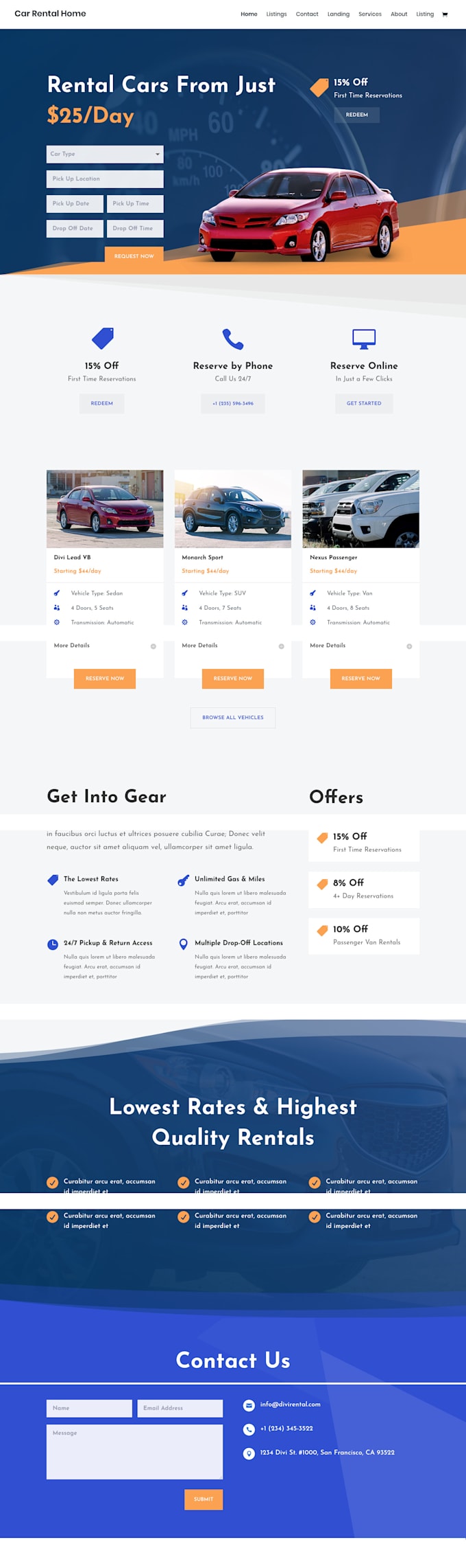 develop car rental booking website in 24 hours