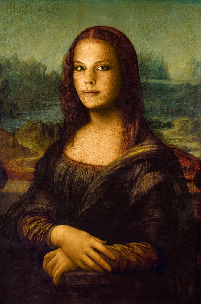 Custom portrait of mona lisa, portrait from photo by Photoshop__art