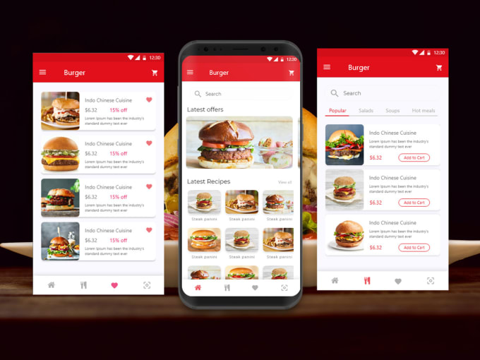 Design a food delivery app ui ux by Fizzaxddesign | Fiverr