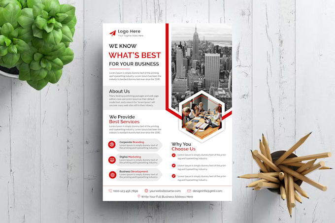 design flyer, business flyer, corporate flyer, leaflet or marketing materials