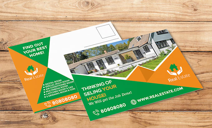 design professional real estate postcard or direct mail eddm