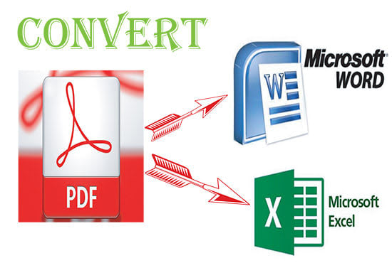 convert, type, format  from pdf to word or excel