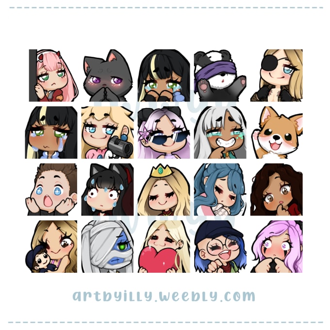 Draw twitch emotes for streamers by Illyx1 Fiverr