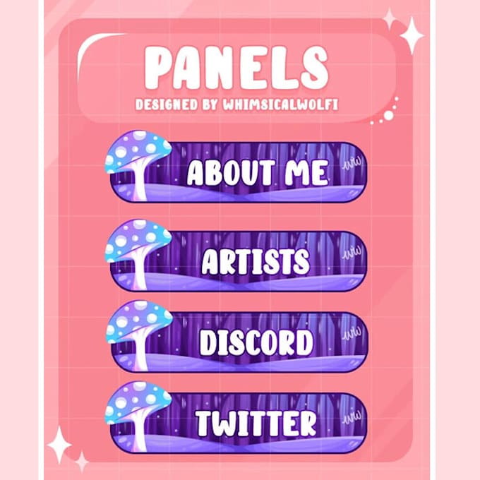 design cute twitch panels for you