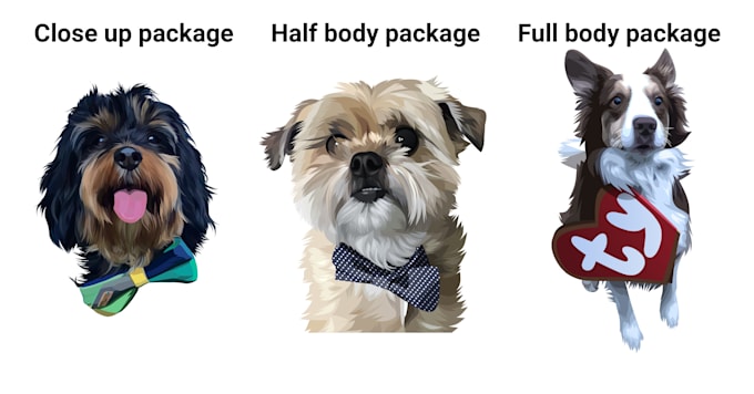 draw illustration your pets, dog, to cartoon vector potrait