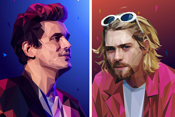 create any geometric low poly illustration within 24 hours