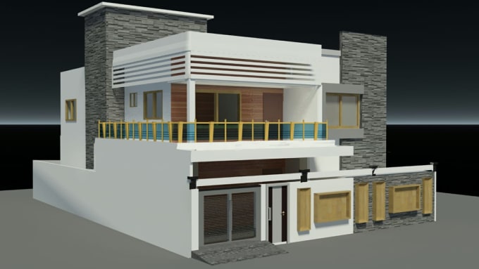 Creat 3d House Elevation Using Blueprint Of Autocad Plan By