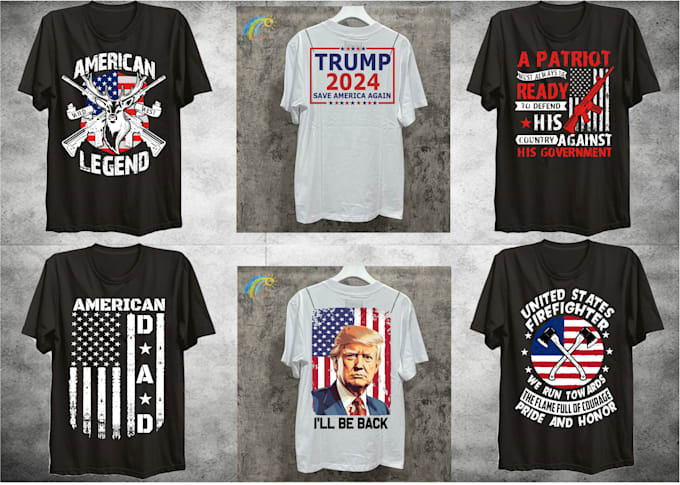 do political, patriotic, retro flag and trump t shirt design