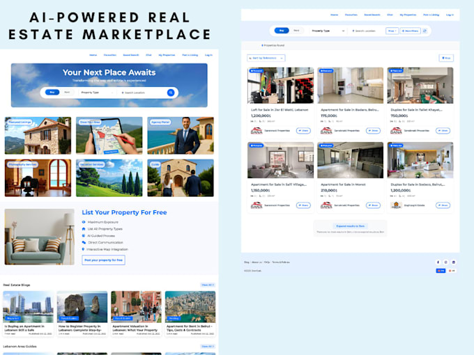 build real estate CRM or property management system with listings and dashboard