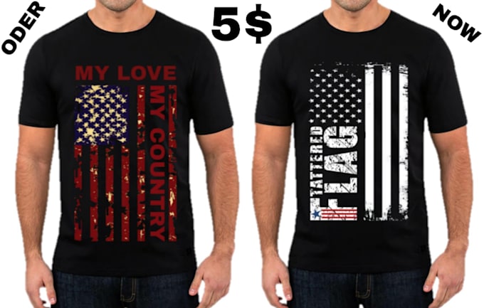 create patriotic flag tshirt design