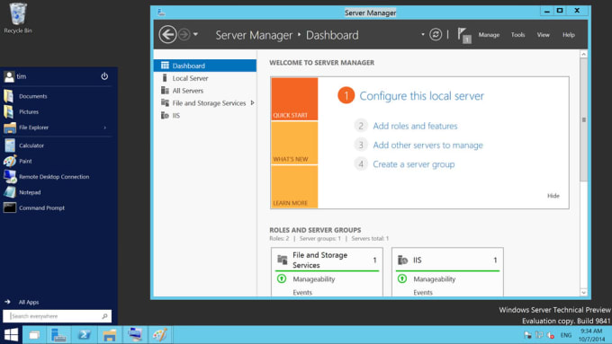config any windows server service