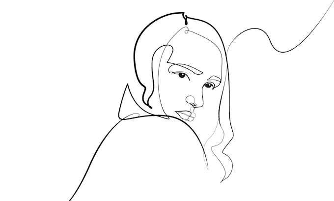 draw minimalist one line portrait for unique gift