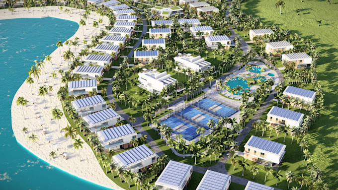 design 2d site plan and 3d master plan rendering