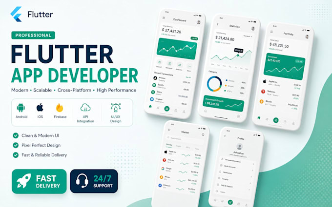 develop ai flutter mobile apps for android, ios, web, and desktop