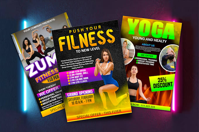 do sports, gym, boxing, football, fitness flyer, poster