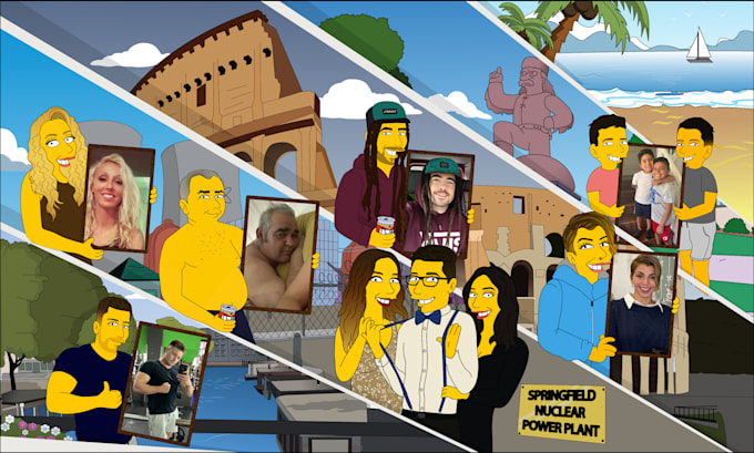 draw you as the best simpson yellow cartoon character