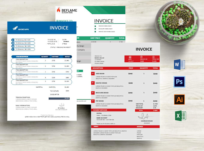 do creative invoice design for your company