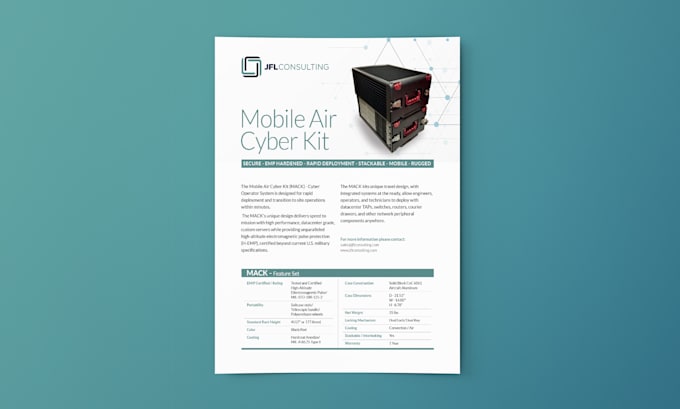 design a clear, professional product sheet